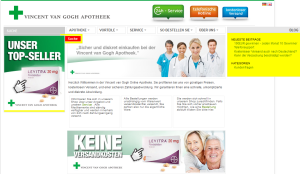 Internetauftritt der niederländischen Versandapotheke