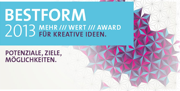 BESTFORM 2013 honoriert und unterstützt herausragende gemeinsame Entwicklungen zwischen der Kreativwirtschaft Sachsen-Anhalts und der Wirtschaft, die für diesen Vorsprung sorgen.