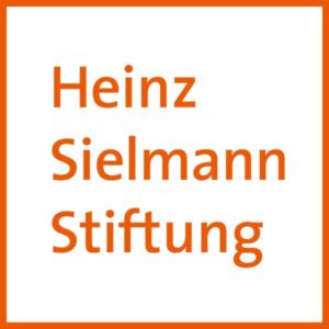 Logo der Stiftung Orange Schrift auf weißem Untergrund