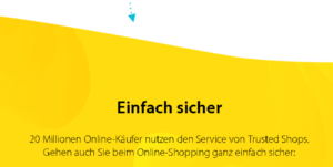 Screenshot der Homepage von trusted shops