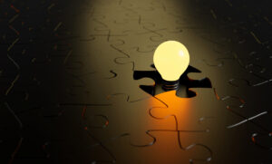 ein Leuchtmittel in einem Puzzle