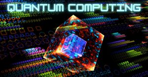 virtueller Quader mit der Schrigt Quantum Computing