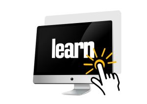 Monitor mit dem Wort "learn"
