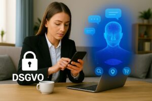 junge Frau tipp auf dem Handy