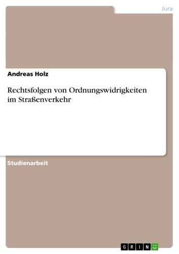 Rechtsfolgen von Ordnungswidrigkeiten im Straßenverkehr - ePUB/PDF