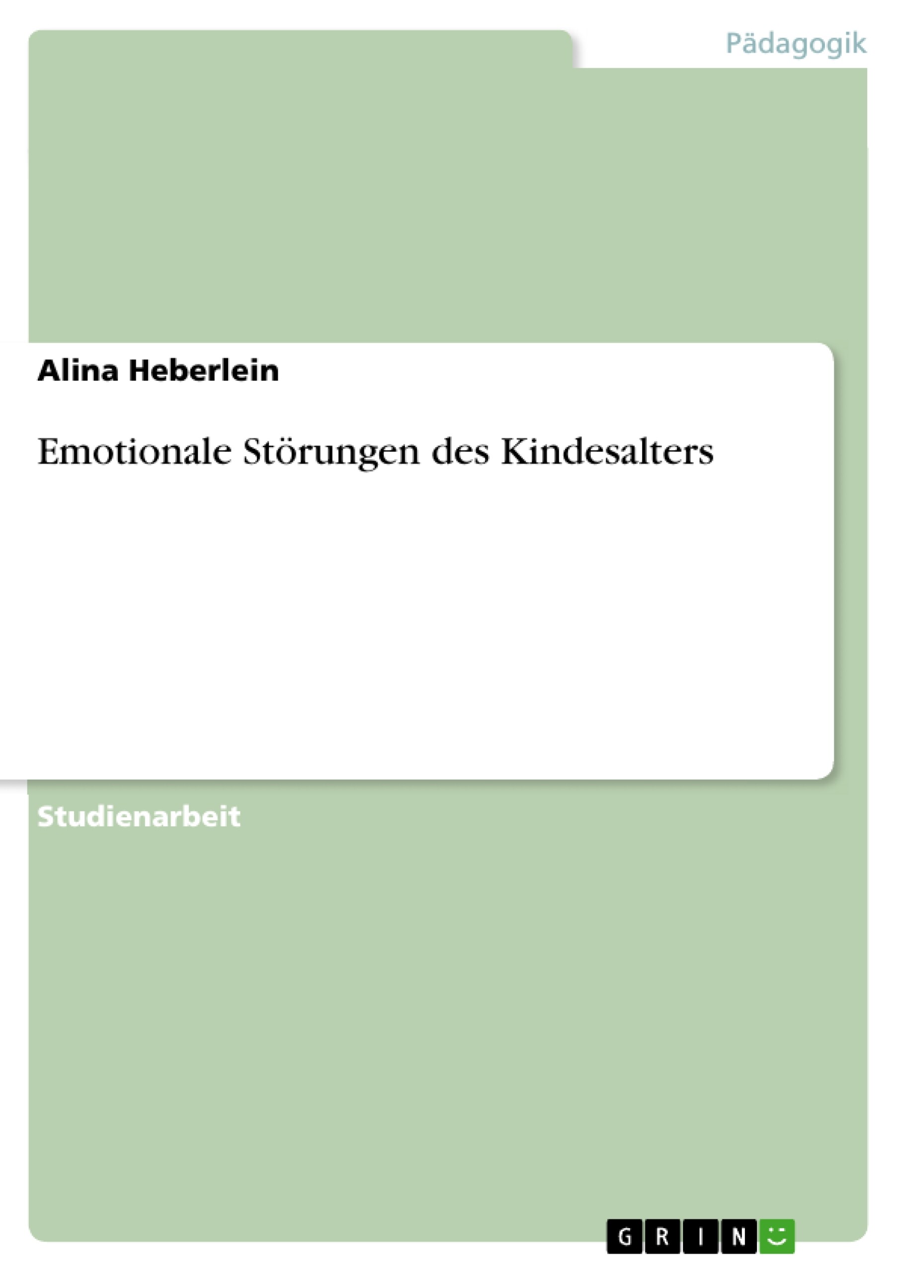Emotionale Störungen des Kindesalters - PDF/ePUB eBook kaufen | Ebooks