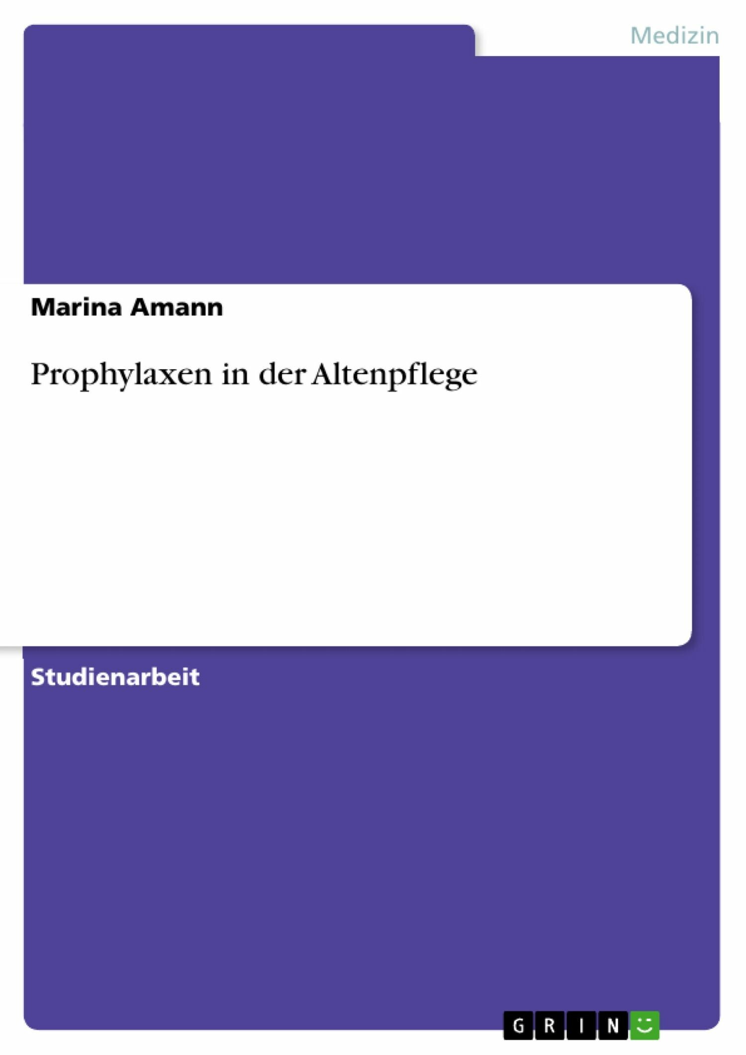 Prophylaxen in der Altenpflege - ePUB/PDF eBook kaufen | Ebooks Pflege