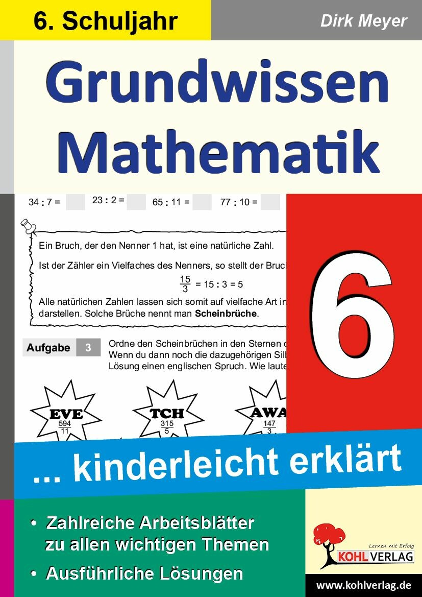 Grundwissen Mathematik / Klasse 6 - PDF eBook kaufen | Ebooks Pädagogik