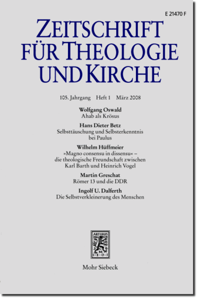 Zeitschrift für Theologie und Kirche (ZThK) Fachzeitschrift Theologie