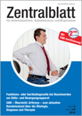 Zentralblatt für Arbeitsmedizin, Arbeitsschutz und Ergonomie Zentralblatt für Arbeitsmedizin, Arbeitsschutz und Ergonomie