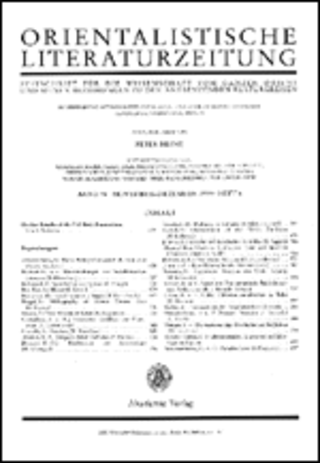 Orientalistische Literaturzeitung Orientalistische Literaturzeitung