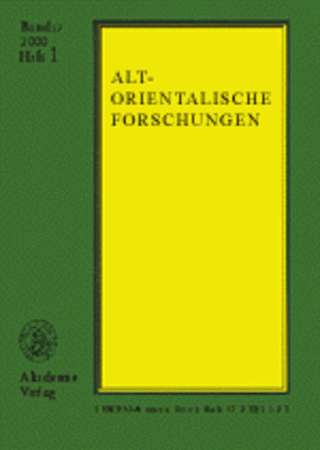 Altorientalische Forschungen Altorientalische Forschungen
