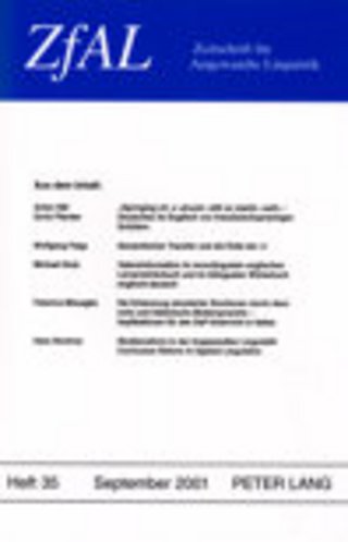 Zeitschrift für Angewandte Linguistik Zeitschrift für Angewandte Linguistik
