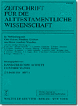Zeitschrift für die Alttestamentliche Wissenschaft