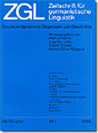 Zeitschrift für germanistische Linguistik Zeitschrift für germanistische Linguistik
