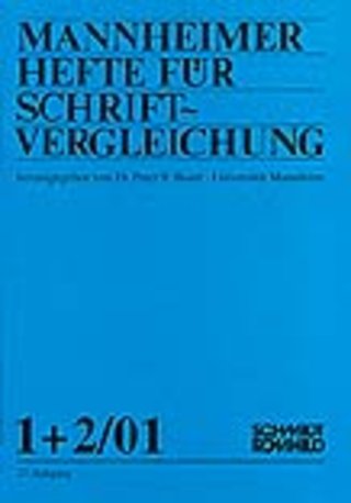 Mannheimer Hefte für Schriftvergleichung Mannheimer Hefte für Schriftvergleichung