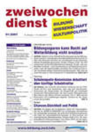 Zweiwochendienst Bildung, Gesellschaft und Politik Zweiwochendienst Bildung, Gesellschaft und Politik