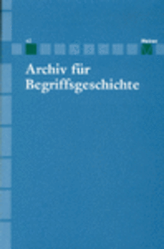 Archiv für Begriffsgeschichte Archiv für Begriffsgeschichte