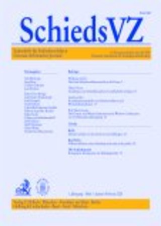 Zeitschrift für Schiedsverfahren (SchiedsVZ)