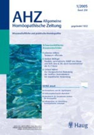 AHZ Allgemeine Homöopathische Zeitung AHZ Allgemeine Homöopathische Zeitung