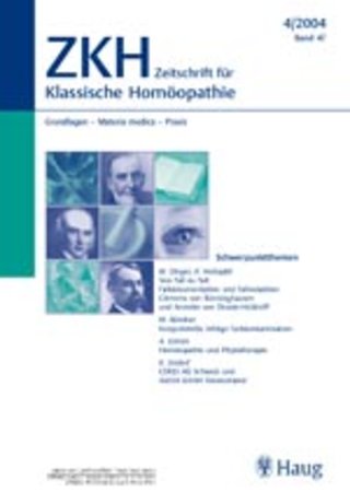 ZKH Zeitschrift für Klassische Homöopathie ZKH Zeitschrift für Klassische Homöopathie