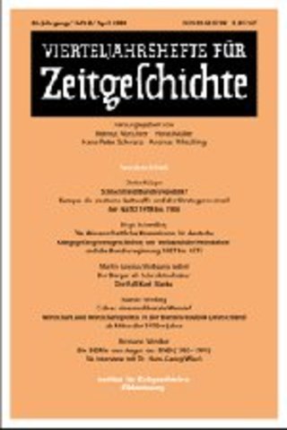 Vierteljahrshefte für Zeitgeschichte Vierteljahrshefte für Zeitgeschichte