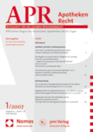APR- Apothekenrecht APR- Apothekenrecht