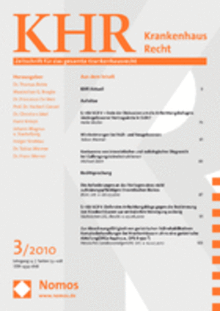 KHR-Krankenhausrecht KHR-Krankenhausrecht