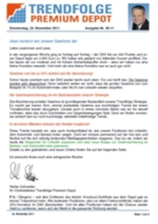 Trendfolge Premium Depot Trendfolge Premium Depot