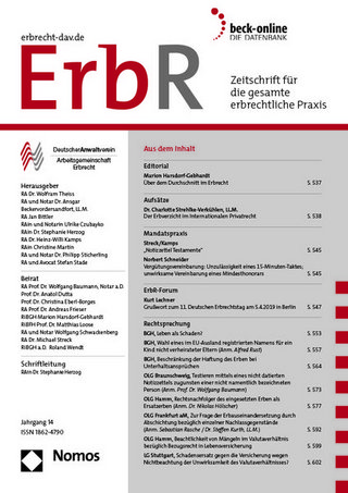 ERBR- Zeitschrift für die gesamte erbrechtliche Praxis (ErbR)
