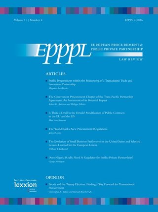 European Procurement & Public Private Partnership Law Review - EPPPL European Procurement & Public Private Partnership Law Review - EPPPL