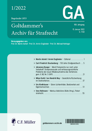 GA - Goltdammer's Archiv für Strafrecht GA - Goltdammer's Archiv für Strafrecht