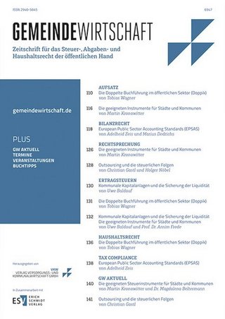 Gemeindewirtschaft - Zeitschrift für das Steuer-, Abgaben- und Haushaltsrecht der öffentlichen Hand Gemeindewirtschaft - Zeitschrift für das Steuer-, Abgaben- und Haushaltsrecht der öffentlichen Hand