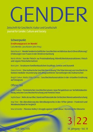 GENDER – Zeitschrift für Geschlecht, Kultur und Gesellschaft GENDER – Zeitschrift für Geschlecht, Kultur und Gesellschaft