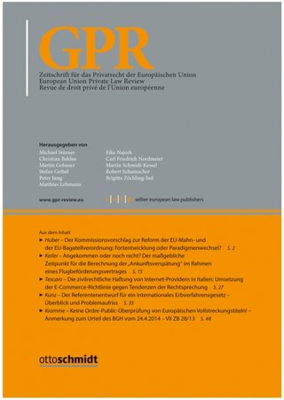 GPR - Zeitschrift für das Privatrecht der Europäischen Union