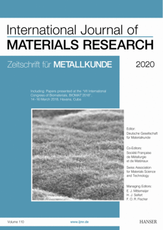 International Journal of Materials Research International Journal of Materials Research