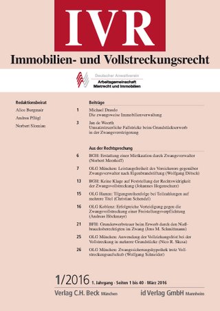 IVR Immobilien- und Vollstreckungsrecht IVR Immobilien- und Vollstreckungsrecht