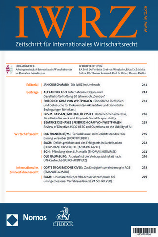 IWRZ - Zeitschrift für Internationales Wirtschaftsrecht
