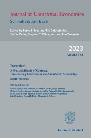 Journal of Contextual Economics – Schmollers Jahrbuch Journal of Contextual Economics – Schmollers Jahrbuch