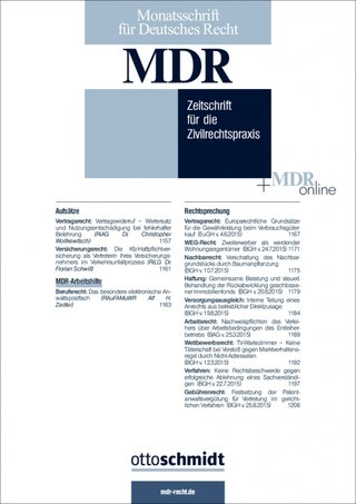 Monatsschrift für Deutsches Recht Monatsschrift für Deutsches Recht