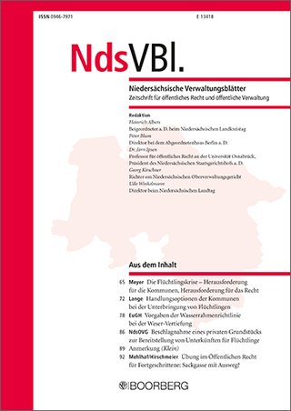 NdsVbl. – Niedersächsische Verwaltungsblätter NdsVbl. – Niedersächsische Verwaltungsblätter