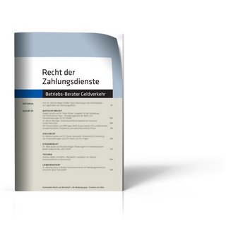 Recht der Zahlungsdienste (RdZ) Recht der Zahlungsdienste (RdZ)