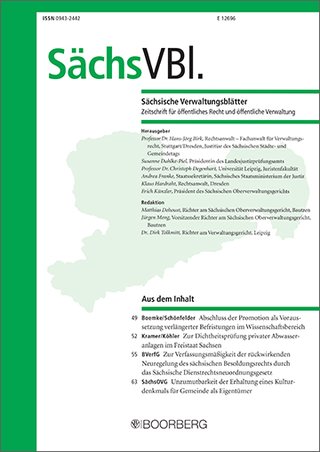 SächsVBl. – Sächsische Verwaltungsblätter SächsVBl. – Sächsische Verwaltungsblätter
