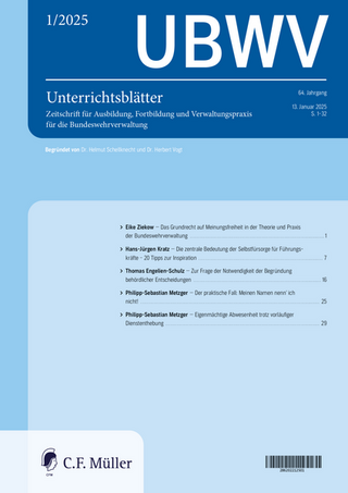 UBWV - Unterrichtsblätter für die Bundeswehrverwaltung UBWV - Unterrichtsblätter für die Bundeswehrverwaltung