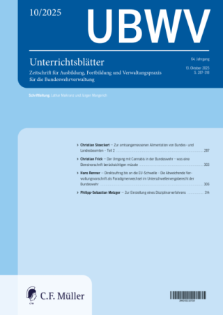 UBWV - Unterrichtsblätter für die Bundeswehrverwaltung UBWV - Unterrichtsblätter für die Bundeswehrverwaltung