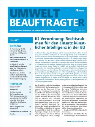 UmweltbeauftragteR – Ihr Infodienst für technischen Umweltschutz UmweltbeauftragteR – Ihr Infodienst für technischen Umweltschutz
