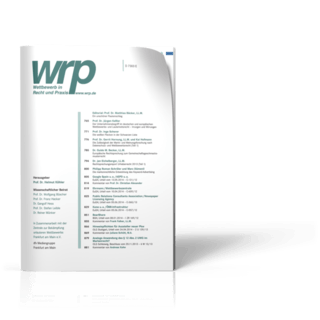 Wettbewerb in Recht und Praxis (WRP) Wettbewerb in Recht und Praxis (WRP)