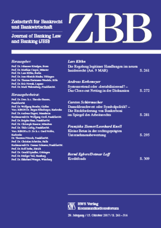 ZBB - Zeitschrift für Bankrecht und Bankwirtschaft