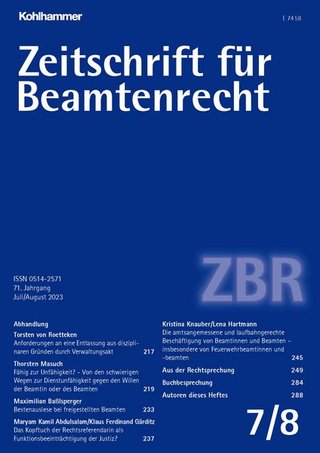 Zeitschrift für Beamtenrecht Zeitschrift für Beamtenrecht