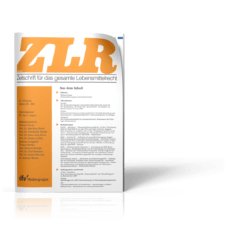 Zeitschrift für das gesamte Lebensmittelrecht (ZLR) Zeitschrift für das gesamte Lebensmittelrecht (ZLR)